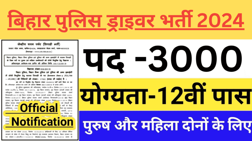 Bihar Police Driver Recruitment 2024