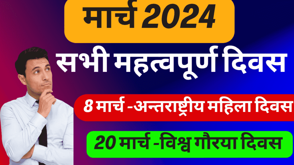March Important Days In Hindi