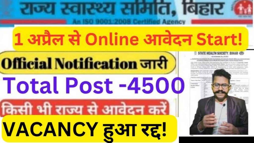 Bihar CHO Vacancy 2024 Cancelled