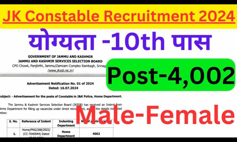 JK Police Constable Recruitment 2024