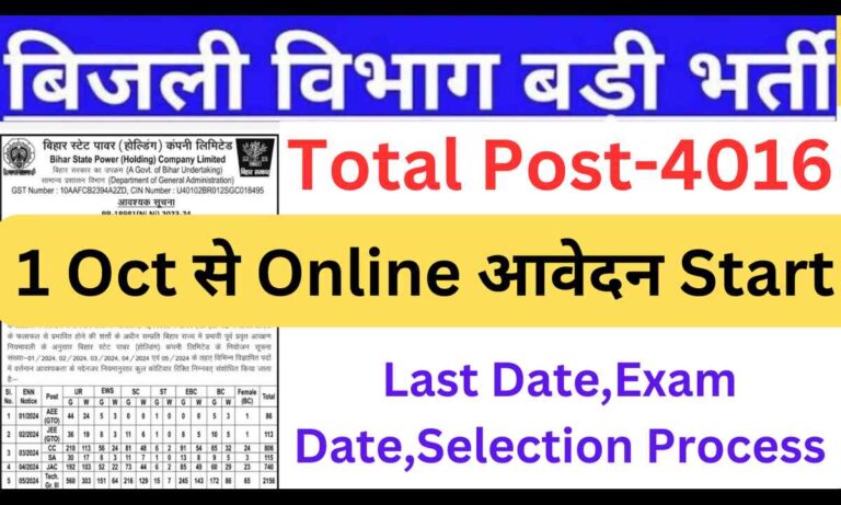 Bihar Bijli Vibhag Vacancy 2024