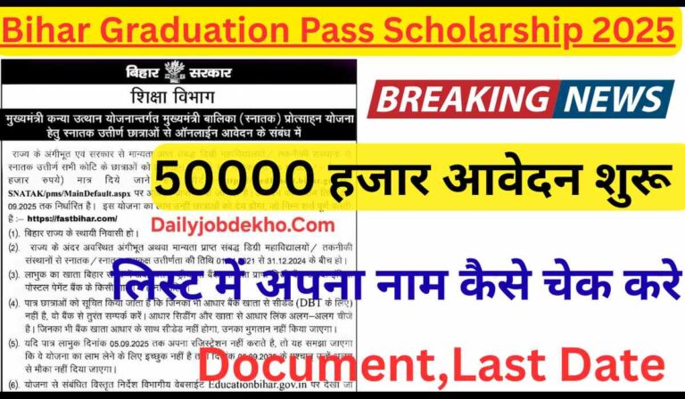 Bihar Graduation Pass Scholarship 2025