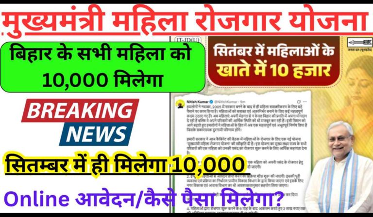 Mukhaymantri Mahila Rojgar Yojana 2025