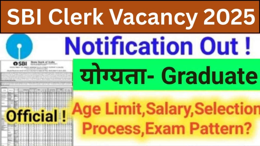 SBI Clerk Notification 2025