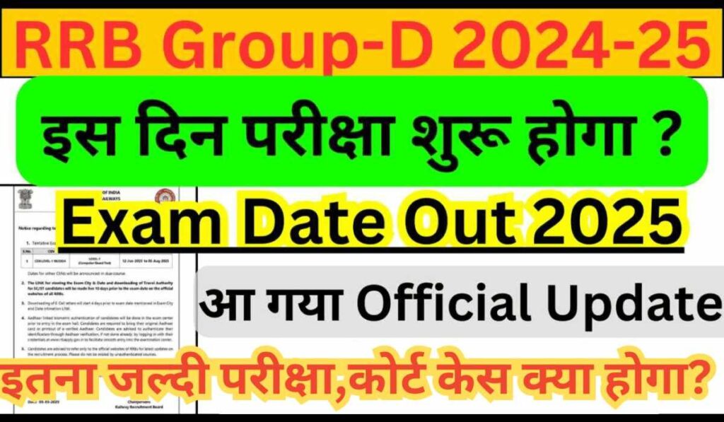 RRB Group D Exam Date 2025